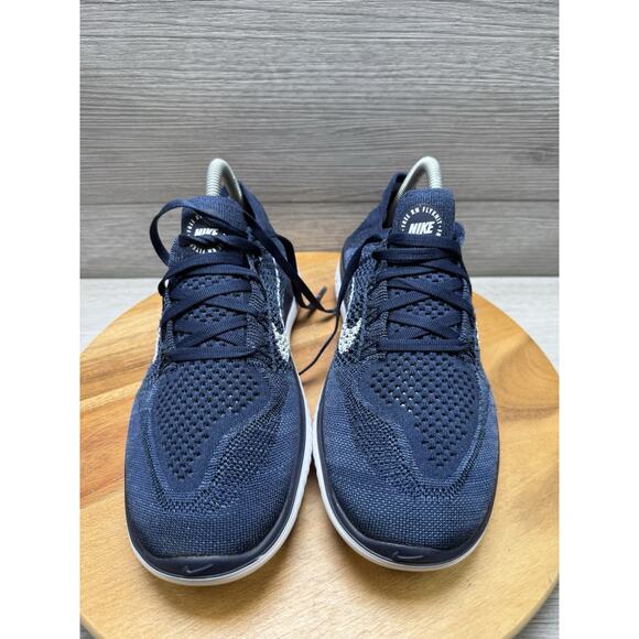Nike Free RN Flyknit College Navy/White - 942838 400 Men’s 7.5 - Picture 3 of 11